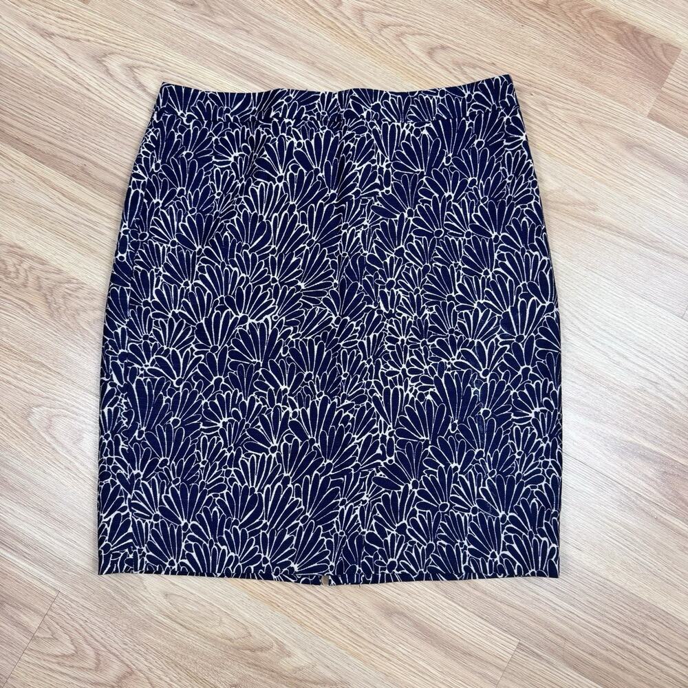 Ann Taylor LOFT Pink Blue Floral Skirt Women's Size 8 Career Office Business